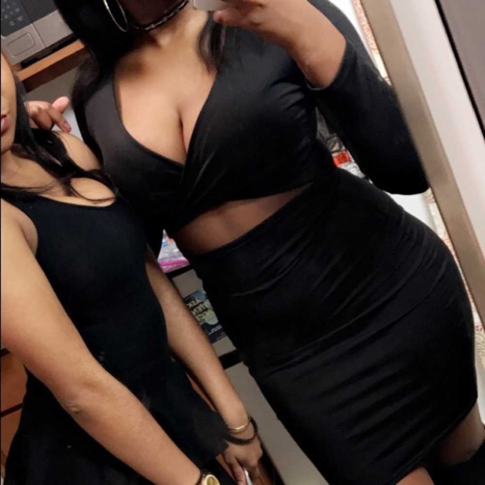 Black bodycon party dress